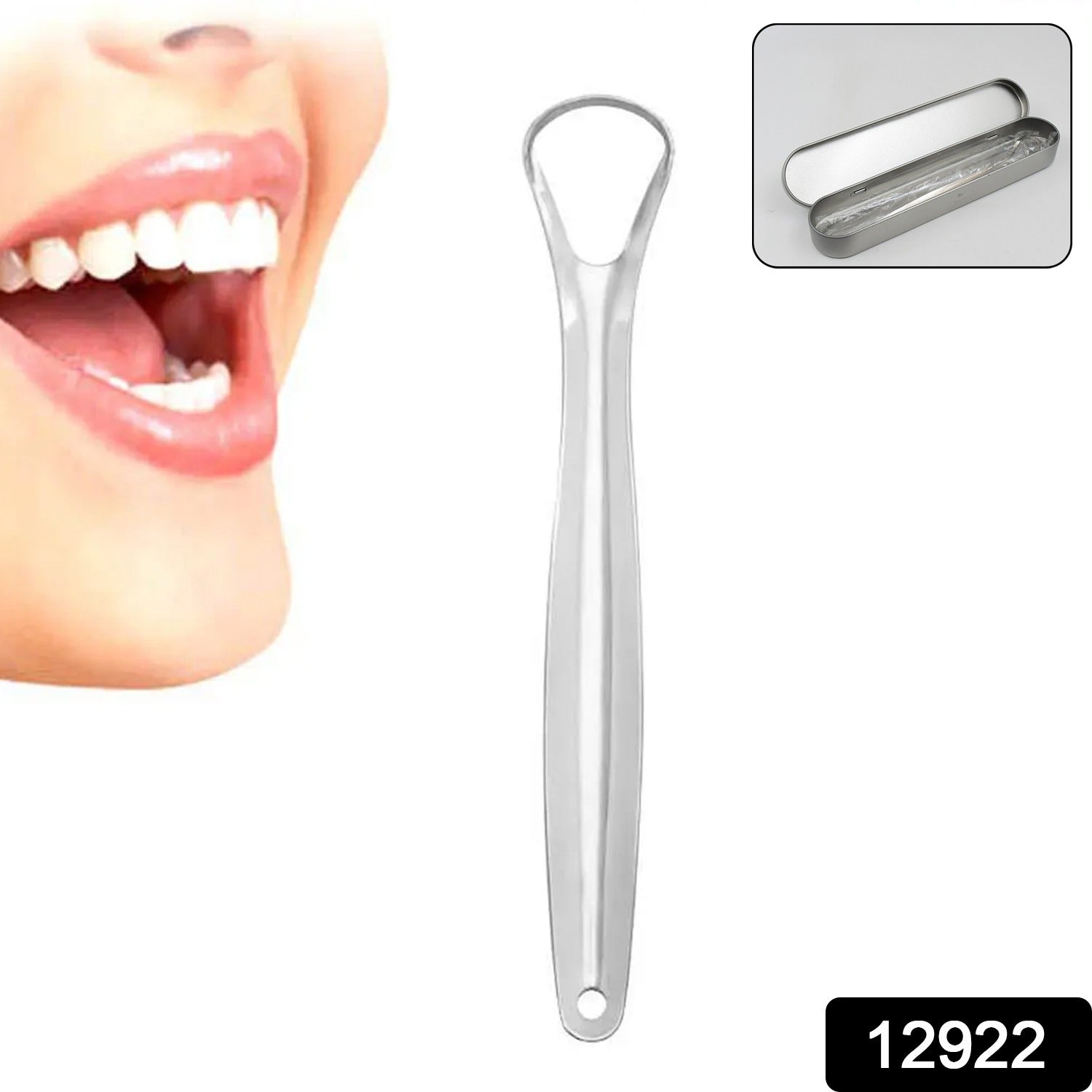 Stainless Steel Tongue Scraper Tongue Cleaners (1pc With Metal Case) Stainless Steel Tongue Scraper Tongue Cleaners (1pc With Metal Case)